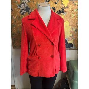 NWOT Bloomingdale’s Bright Orange Cotton Blend Fully Lined Double Brested Summer